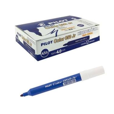 Imagem de Caixa com 12 Caneta Hidrografica Color 850 Jr Azul Pilot