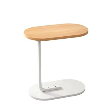 Imagem de Mesa Lateral AjustáVel Para Sofá E Cama - Mesa De Canto Multiuso Para Apoio De Notebook, Celular E Lanches - Economiza EspaçO (Branca)