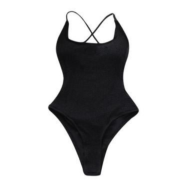 Imagem de Biquíni feminino de uma peça, almofada push-up, roupa de banho, bandag