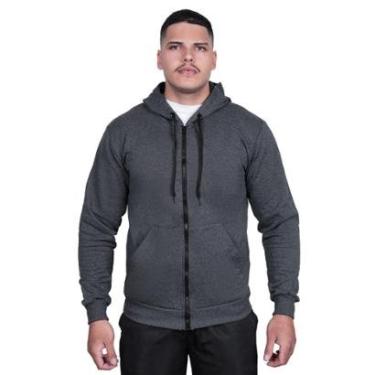 Imagem de Moletom Com Zíper Masculino Com Capuz Canguru Blusa De Frio Aberta-Masculino