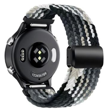 Imagem de Pulseira magnética de nylon trançado de liberação rápida de 20 mm compatível com Garmin Vivoactive 6/5/3, Venu/Venu Sq/Sq 2, Forerunner 55/165/245/645, alça elástica para estilos de vida ativos