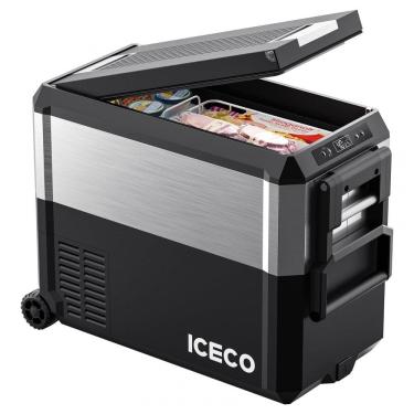 Imagem de Geladeira Portátil 48L com Tampa Multifuncional, DC 12 24V, AC 110 240V, ICECO JP50, Preto