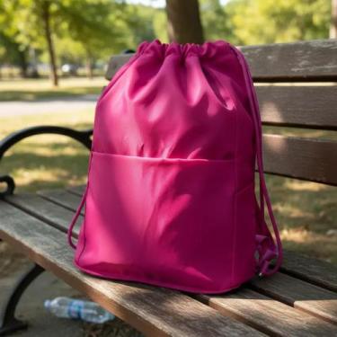 Imagem de Bolsa Mochila Sacola Colorida Unissex Esportiva Casual - Genérica, Ros