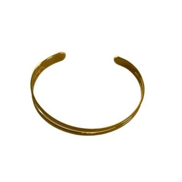 Imagem de Bracelete Vazado Banhado a Ouro 18K ou em Ródio Branco - Dourado/ Prat