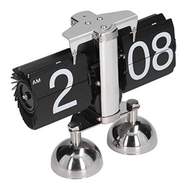 Imagem de Flip Down Clock, design de moda de aço inoxidável Operação simples Flip Clock for Office for Household for Bedroom