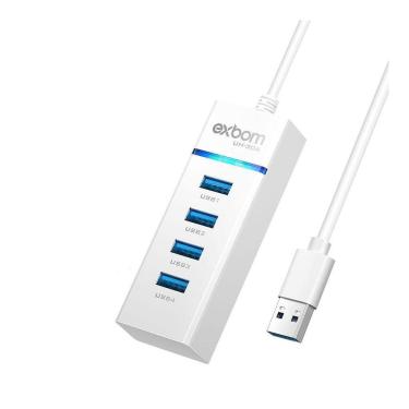 Imagem de Hub Cabo Usb 3.0 Extensão 4 Portas High Speed Hd Pen Drive