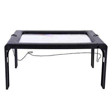 Imagem de Lupa de página de LED F Fityle grande ultra brilhante 2,5X com 6 LEDs – Lupa dobrável ótima para leitura de pequenas impressões, baixa visão, costura preta