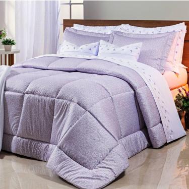 Imagem de Edredom Super King 315x280cm Percal 200 Fios Lavendel Bernadete Casa Lilás