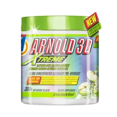 Imagem de Pre-Workout - Arnold 3D Xtreme 300g - Arnold Nutrition - Sabor Green Apple Blast (Maçã Verde)