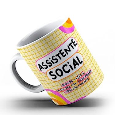 Imagem de Caneca Assistente Social 23 1 (Branca) - EMI estampas - Cerâmica duplamente reforçada - Copo - Caneca - 325 milliliters