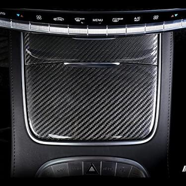 Imagem de Acabamento do painel de controle central interno de fibra de carbono real compatível com Mercedes Benz S Class W222 S320 S500 S63 S65 AMG S450L S560e S600L acessório (acabamento do painel central 2