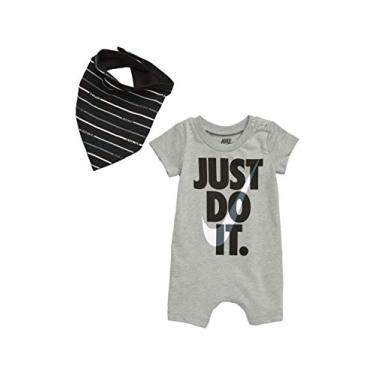 Imagem de Conjunto de macaquinho e bandana para bebês meninos da Nike – Cinza escuro, Dark Grey Heather(56f102-042), 3 Months