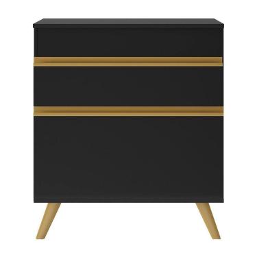 Imagem de Gabinete Banheiro 1 Porta E 1 Gav Retrô 70cm Mp5024 Preto