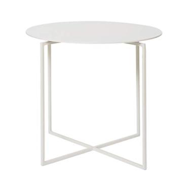 Imagem de Mesa lateral redonda de metal, mesa lateral textura fosca premium pequena mesa de centro para sala de estar quarto banheiro varanda e escritório, 38 cm x 33 cm A mesa de centro para sala de estar (cor: ouro)