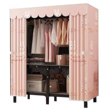 Imagem de Armário de guarda-roupa de liga de ferro com capa de pano Armário de guarda-roupa portátil Armário de armazenamento de grande capacidade Roupeiros extra resistentes