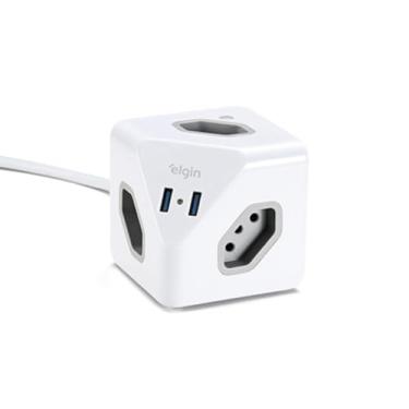 Imagem de EXTENSÃO ELÉTRICA EM CUBO COM 3 TOMADAS E SAÍDA EM USB COM 1,5 Metros