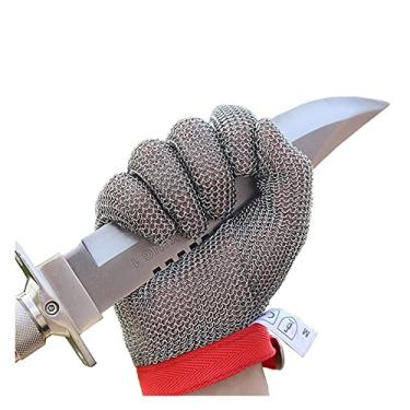 Imagem de Luvas Resistentes a Corte Luvas de proteção de segurança, Luvas de trabalho de aço de metal, luvas anti-estacas e anti-statiformes para a esquerda e direita ajustável multifuncional, 5 tamanhos (Size