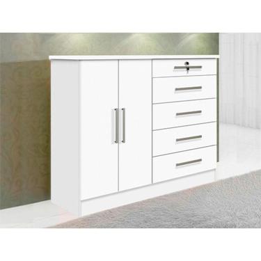 Imagem de Cômoda Sapateira 5 Gavetas Branco Cronus D`Doro