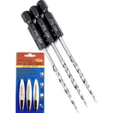 Imagem de FTG USA Conjunto de 3 peças #4 (7/162.6 cm) Conjunto de brocas escareadoras cônicas de substituição do mesmo tamanho, apenas substituição