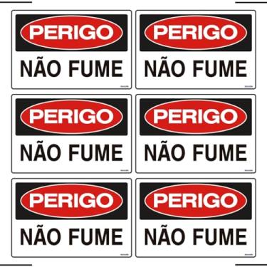 Imagem de Combo 6 Placas De Sinalização Perigo Não Fume 30x20 Ekomunike - S-218 F9e