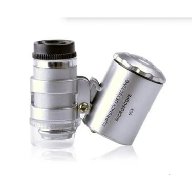 Imagem de Microscópio de bolso Mini, ampliação de 60x com LED e luz UV