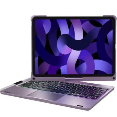 Imagem de Capa com teclado para iPad Air da Apple 4ª 5ª geração de 10,9 polegadas e iPad Pro 11 2022, 4ª 3ª 2ª 1ª Geração, Smart 360 Swivel Trackpad Retroiluminado Magic Keyboard Slot, New Metallic Purple Violet