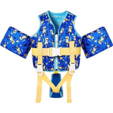 Imagem de DOOHALO Colete de natação infantil colete de treinamento de natação com boia de ombro de braço para meninos e meninas adequado para idades de 1 a 8 anos 20 Ibs - 46 Ibs
