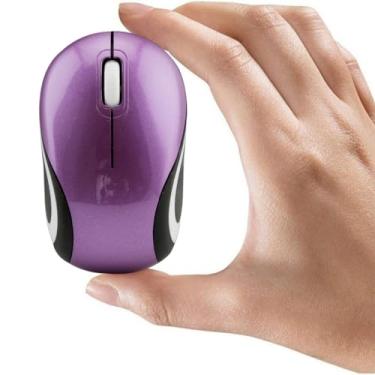 Imagem de Thanice Mini mouse, mouse USB, pequeno mouse óptico sem fio para escola, viagem sem fio, mouse de computador portátil com receptor USB para laptop, PC, MacBook (roxo)