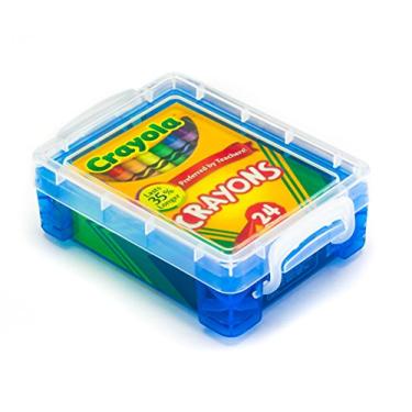 Imagem de Crayola Giz de cera 24 unidades com caixa de giz de cera de plástico transparente da Advantus, Azul