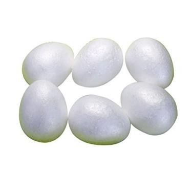 Imagem de Ovos de espuma branca faça você mesmo faça você mesmo ovos de Páscoa artesanato ovos de Páscoa lembranças de festa avestruz isopor, pacote com 50