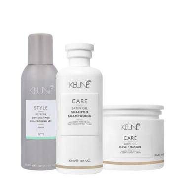 Imagem de Kit Keune Care Satin Oil Shampoo Máscara E Style Dry Nº11 (3 Produtos)