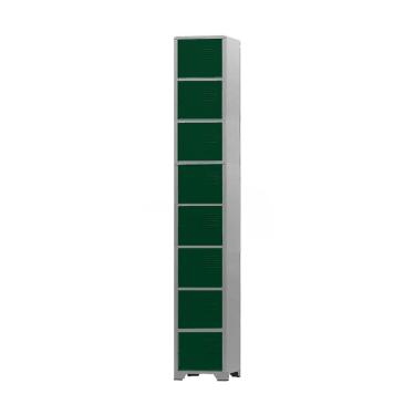 Imagem de Armário Roupeiro De Aço 8 Portas Para Vestiário Academia Locker Verde Escuro com Chave