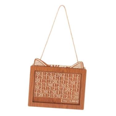 Imagem de Mealheiro, cofrinho de madeira com balcão, caixa de poupança de dinheiro com alvo de dinheiro e números, Pode armazenar 1000 USD