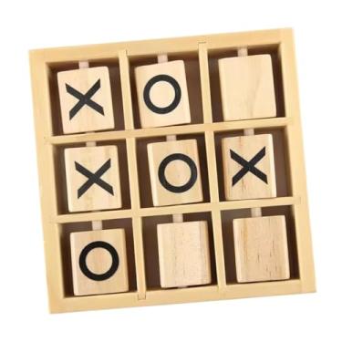 Imagem de EHJRE Tic TAC Toe de madeira Jogo Mesa de Café Jogos de Tabuleiro de Estratégia Teaser de Cérebro para Adultos, 14.2 cm x 14.2 cm x 3.5 cm