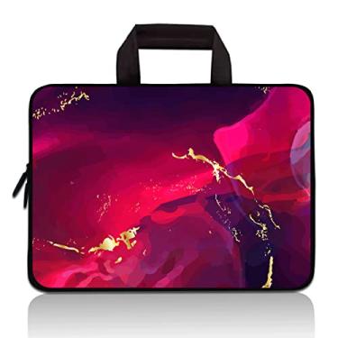 Imagem de 11" 11,6" 12" 12" 12" 12" 12,5" 12,5" Bolsa de transporte para laptop Chromebook Notebook Ultrabook, capa para tablet capa de neoprene compatível com Apple MacBook Air, Samsung, Google, Acer, HP, DELL Lenovo Asus (mármore vermelho)