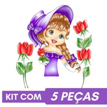 Imagem de Pano De Prato Para Fazer Saia Croche Boneca Nina Com Glitter Kit Com 5