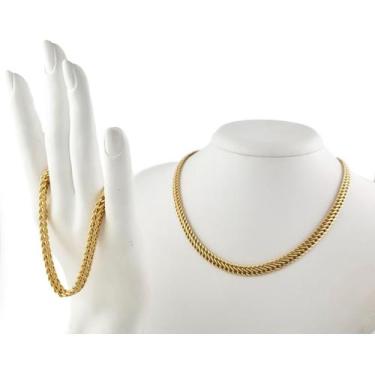 Imagem de Conjunto Colar 60 Cm E Pulseira 19 Cm Lacraia 7.4 Ouro 18k - JOIE JOIA