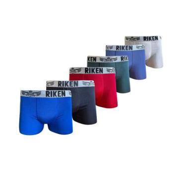 Imagem de Kit com 6 cuecas boxer adulto microfibra cores lisa - Império das Meia