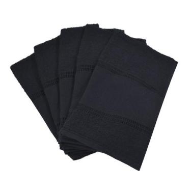 Imagem de Kit 24 Toalha Lavabo Rekint Perfeito Estilo, Preto