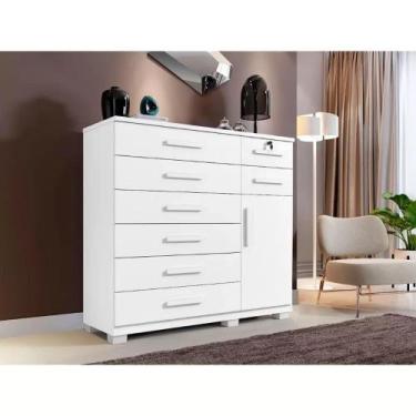 Imagem de Cômoda New Vitoria com 1 Porta e 8 Gavetas Benetil - Branco - Benetil 