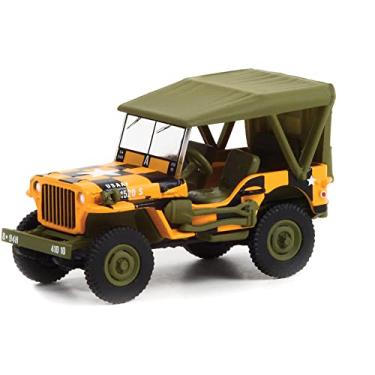 Imagem de 1943 Willys MB Yellow and Black with Green Top Follow Me U.S. Army Battalion 64" Release 1 1/64 Diecast Model Car by Greenlight 61010 D