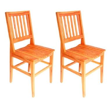 Imagem de Kit 2 Cadeiras Conforto Madeira Maciça de Demolição Peroba Rosa Natura
