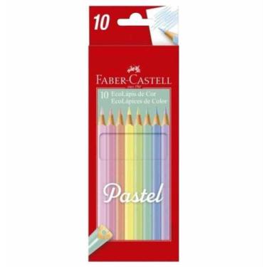 Imagem de Lapis cor inteiro com 10 cores pastel 120510p / un / faber - Faber Cas
