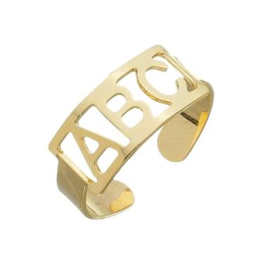 Imagem de Anel ABC Infantil Formatura Escolar Regulável Banho de Ouro 18k - Cris