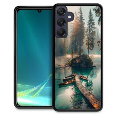 Imagem de ANLUN STORE Capa compatível com Samsung Galaxy A15 5G, barcos e natureza Galaxy A15 5G capas para meninos e meninas, capa amortecedora de TPU macio antiarranhões à prova de choque para Samsung Galaxy