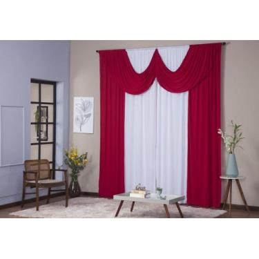 Imagem de Cortina Paris 4,00 x 2,80 Sala Quarto Decoração com Bando Malha Gel Br