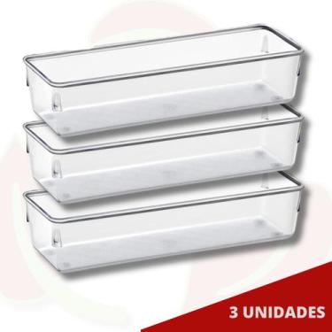 Imagem de 3 Uni Organizador Modular Separador Transparente Empilhável - PLASTUTT