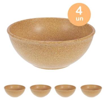 Imagem de 4un TIGELA 500ml BOWL CUMBUCA SOPA CALDO MARROM CLARO - Evo