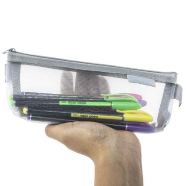 Imagem de Estojo Bolsinha De Lápis Escolar Slim Transparente Multiuso - Hxt, Cin