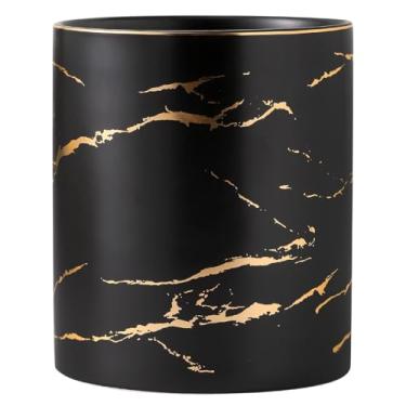 Imagem de Howise Suporte de Utensílio, Organizador de Suporte de Utensílio de Cozinha Grande de 7,2" para Balcão de Cozinha, Suporte de Espátula de Utensílio Preto de Mármore Dourado para Bancada de Fazenda Sup